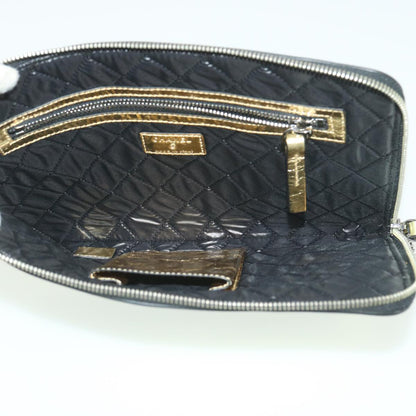 CHANEL Clutch Bag Metallic Leather Gold A82164 CC 38172
