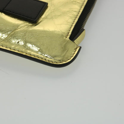CHANEL Clutch Bag Metallic Leather Gold A82164 CC 38172