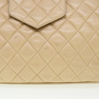 CHANEL Chain Shoulder Bag Lamb Skin Beige CC 38451