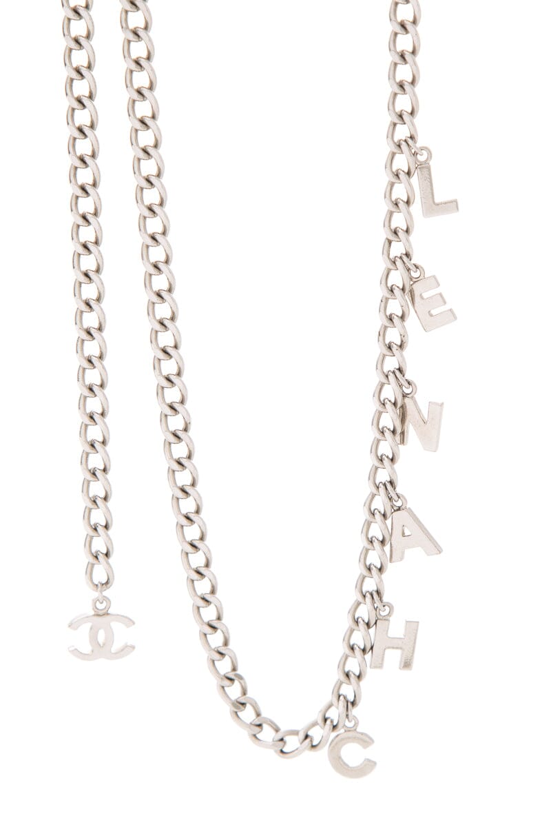 Chanel 2006 Silver Chain Letter Charm Belt