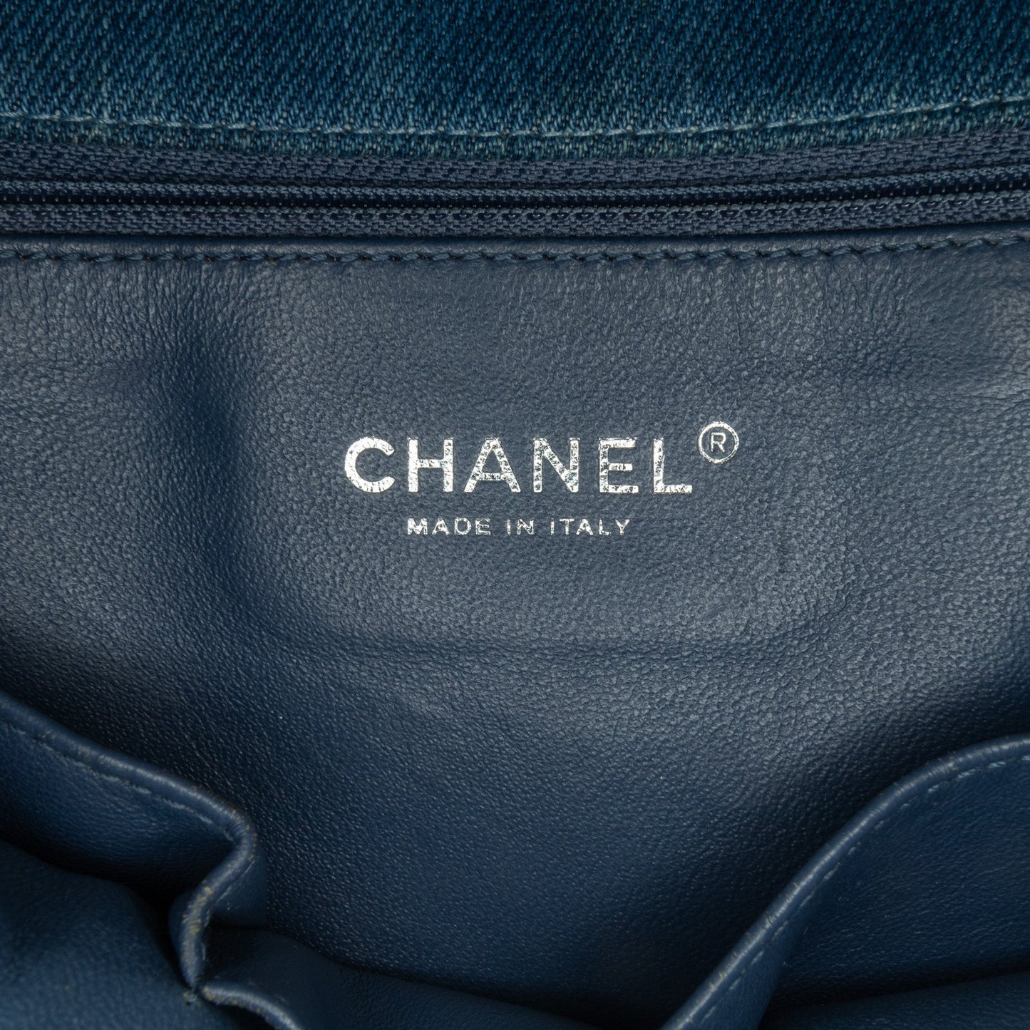 Blue Chanel Large Quilted Denim Boy Flap Crossbody Bag