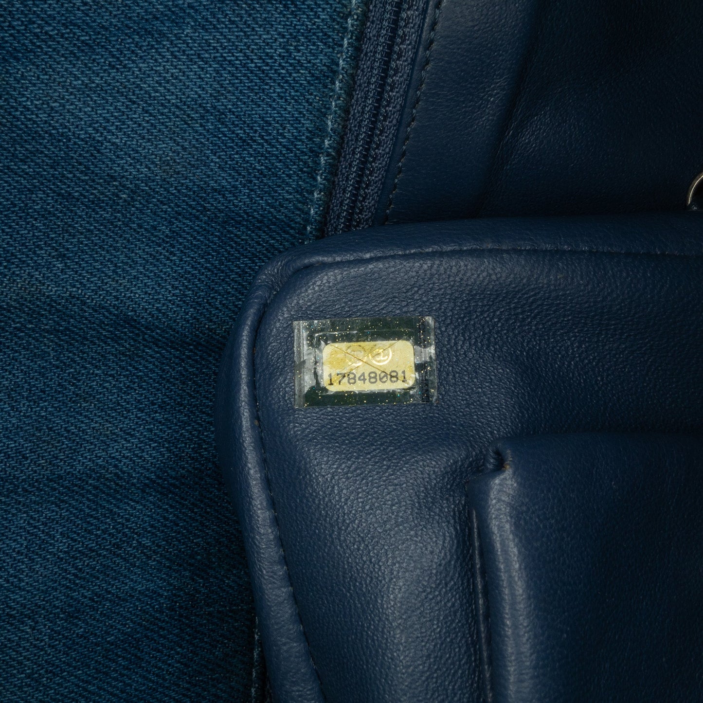 Blue Chanel Large Quilted Denim Boy Flap Crossbody Bag