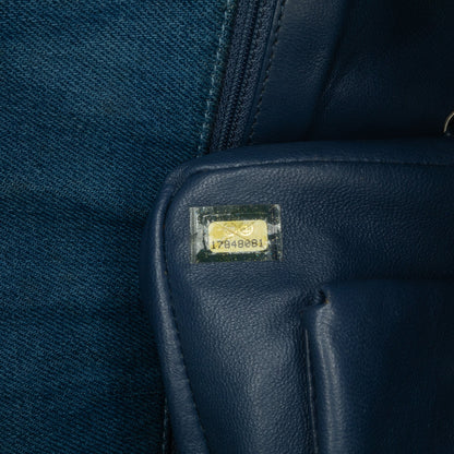 Blue Chanel Large Quilted Denim Boy Flap Crossbody Bag