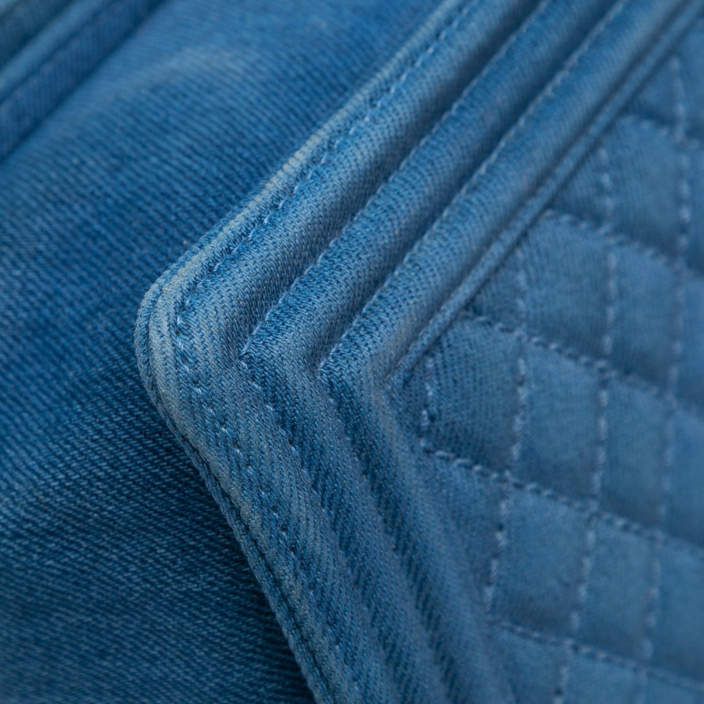 Blue Chanel Large Quilted Denim Boy Flap Crossbody Bag