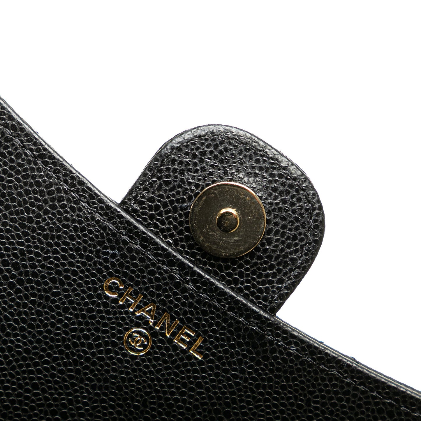 Black Chanel Caviar Quilted Phone Holder Wallet on Chain Crossbody Bag