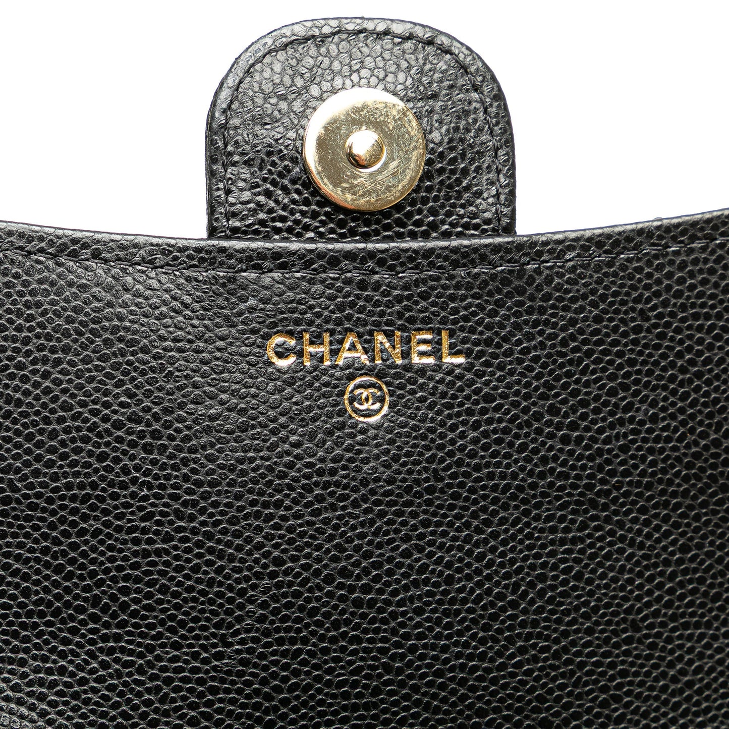 Black Chanel Caviar Quilted Phone Holder Wallet on Chain Crossbody Bag
