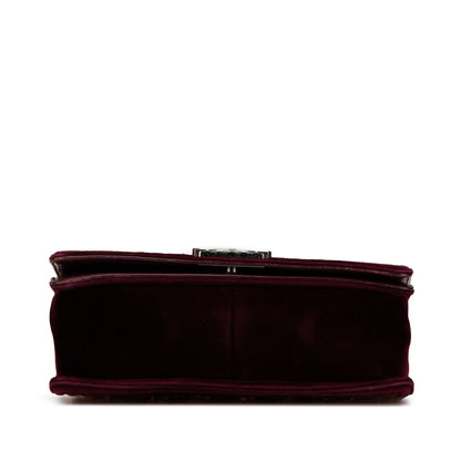 Chanel Sac Medium Velvet Tweed Boy Flap