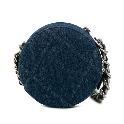 Chanel Sac Denim 19 Round Clutch with Chain