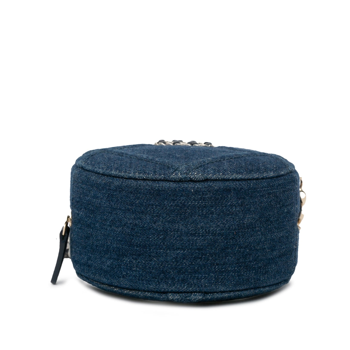 Blue Chanel Denim 19 Round Clutch with Chain Satchel
