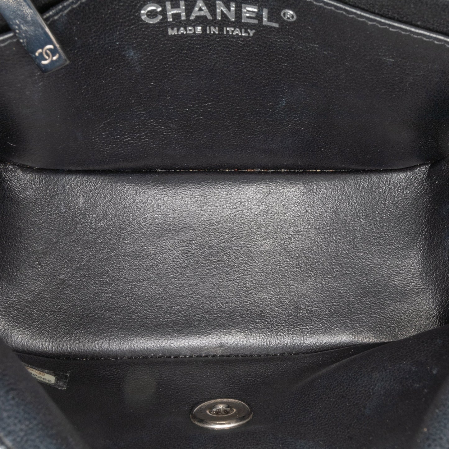 Black Chanel Mini Square Classic Patent Chevron Flap Crossbody Bag