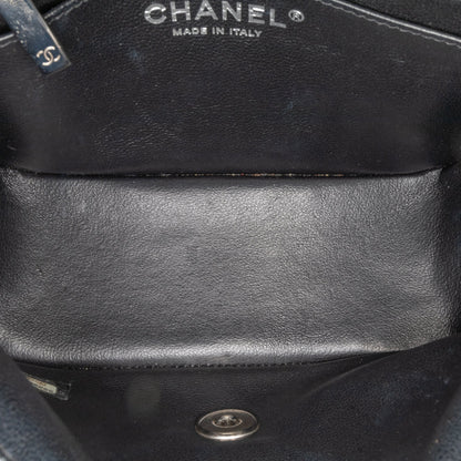 Black Chanel Mini Square Classic Patent Chevron Flap Crossbody Bag