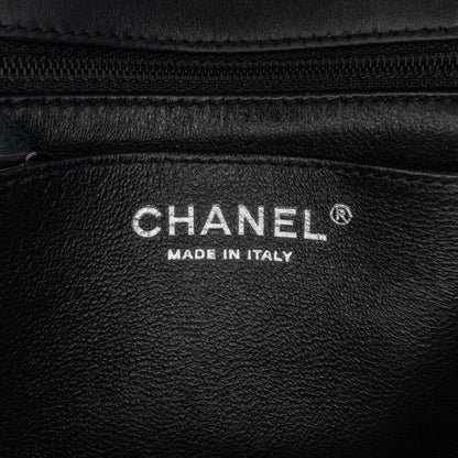 Black Chanel Mini Square Classic Patent Chevron Flap Crossbody Bag
