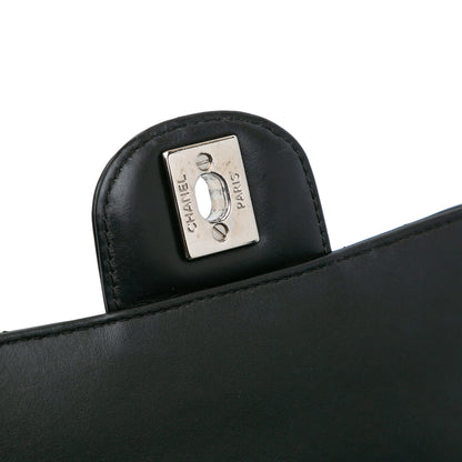 Black Chanel Mini Square Classic Patent Chevron Flap Crossbody Bag