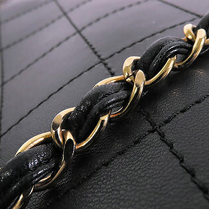 Black Chanel Quilted Lambskin Round Flap Bag