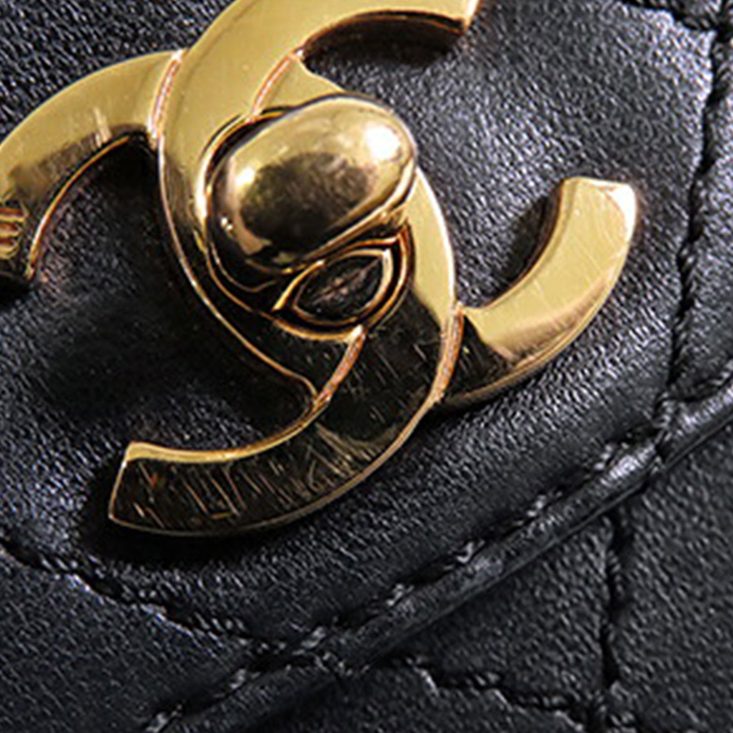 Black Chanel Quilted Lambskin Round Flap Bag