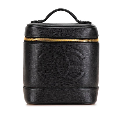Black Chanel CC Caviar Vanity Case