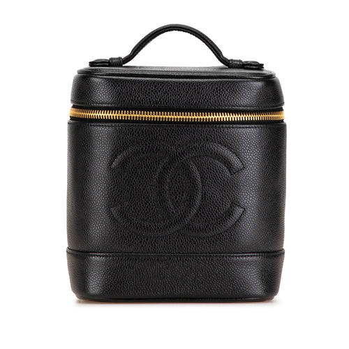 Black Chanel CC Caviar Vanity Case