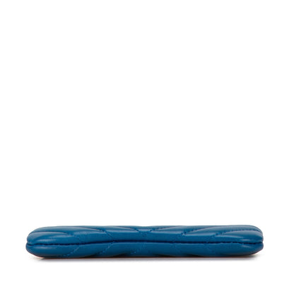Blue Chanel Chevron Lambskin O Case Pouch
