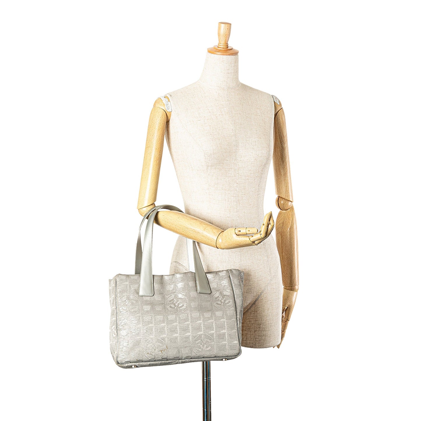 Gray Chanel New Travel Line Nylon Tote