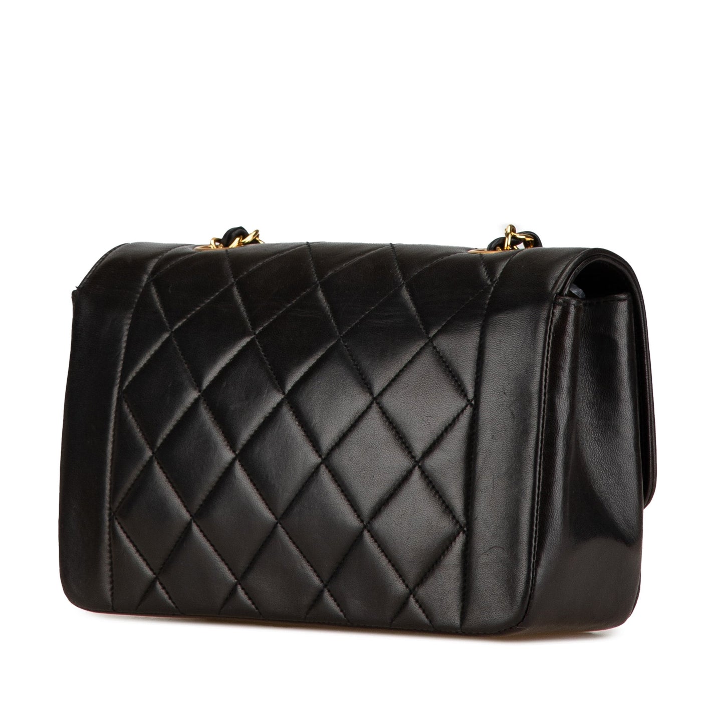 Black Chanel Medium Lambskin Diana Flap Crossbody Bag