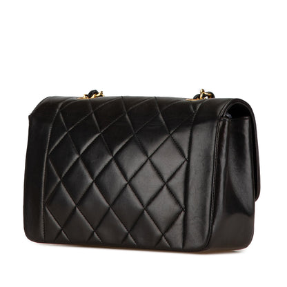 Black Chanel Medium Lambskin Diana Flap Crossbody Bag