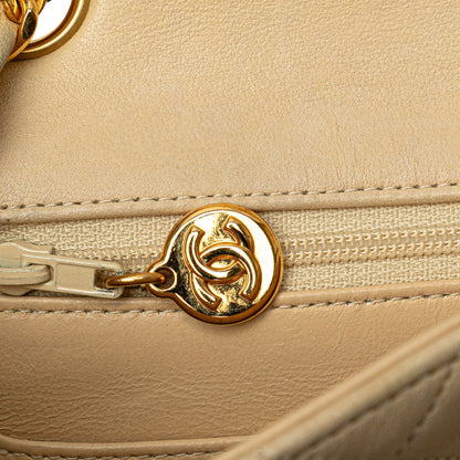Brown Chanel Mini Square Classic Lambskin Single Flap Crossbody Bag