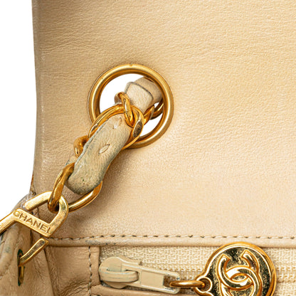 Brown Chanel Mini Square Classic Lambskin Single Flap Crossbody Bag