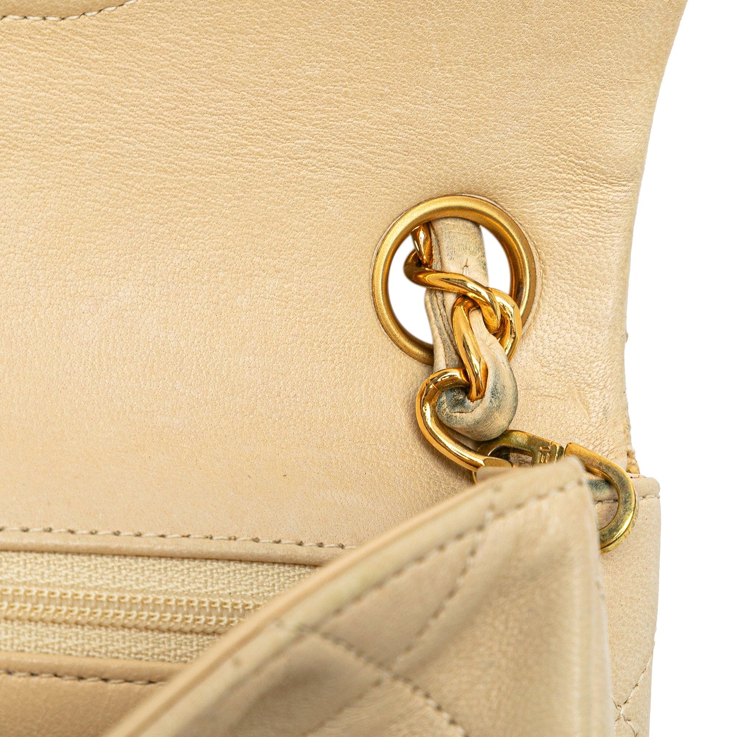 Brown Chanel Mini Square Classic Lambskin Single Flap Crossbody Bag