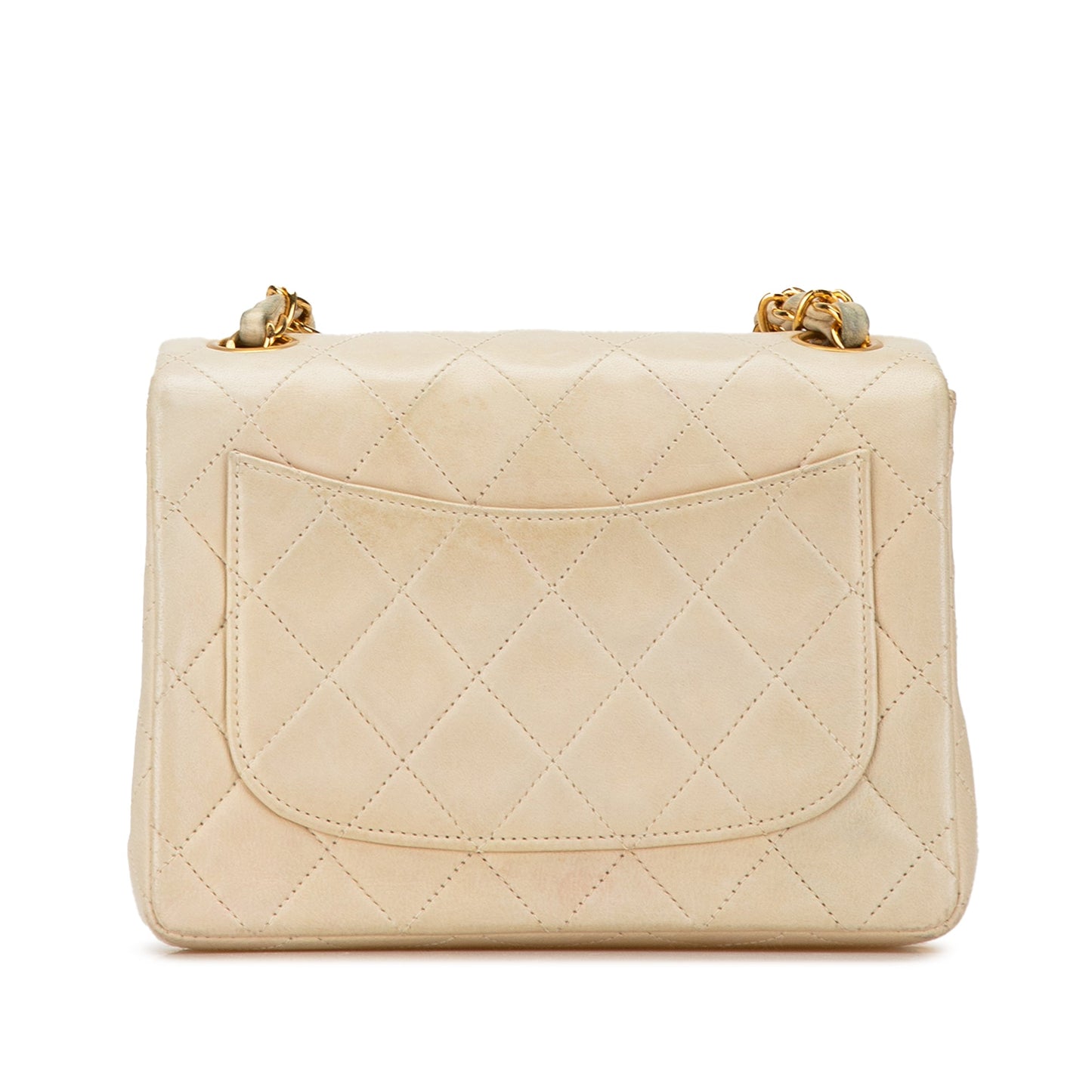 Brown Chanel Mini Square Classic Lambskin Single Flap Crossbody Bag