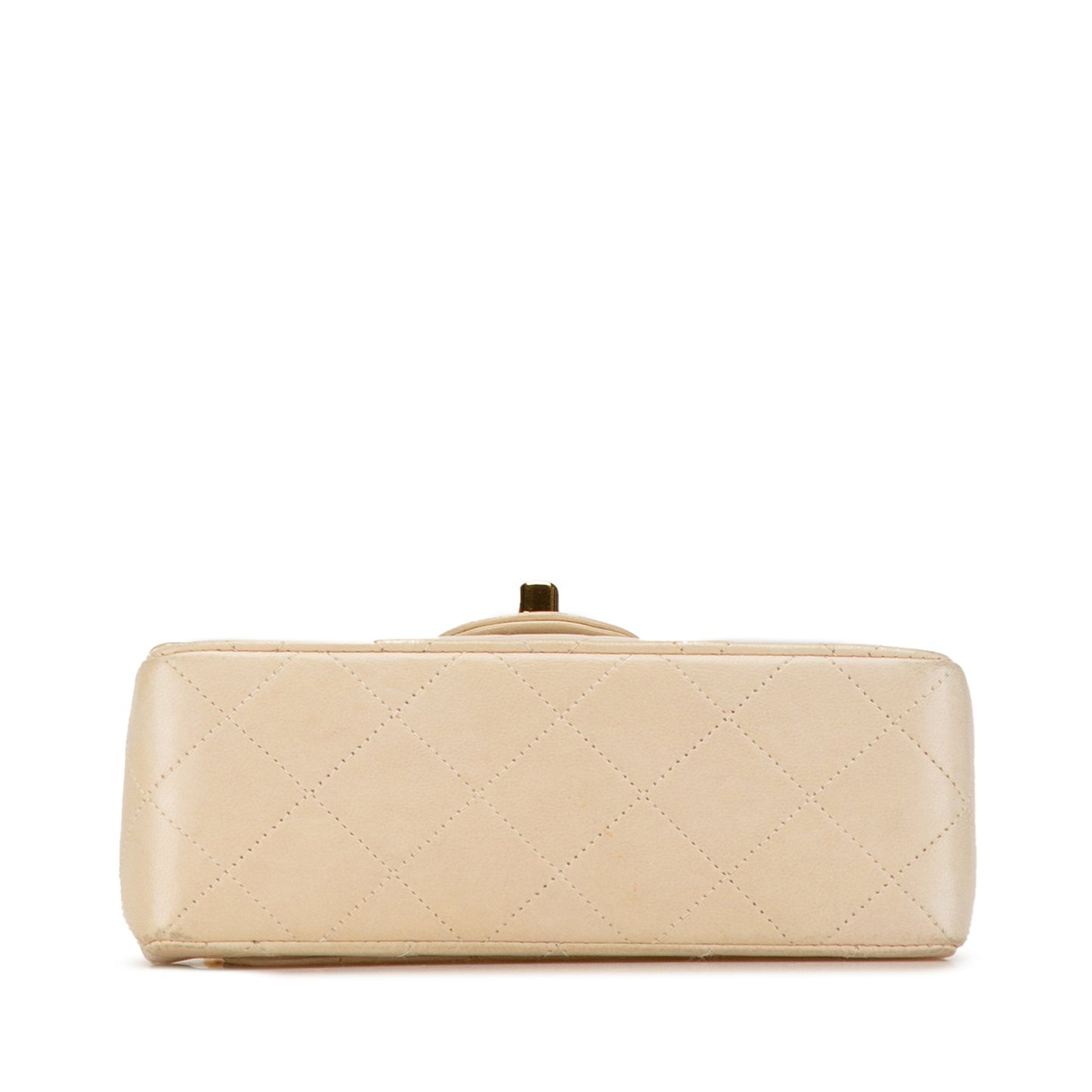 Brown Chanel Mini Square Classic Lambskin Single Flap Crossbody Bag