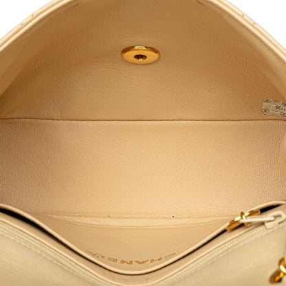 Brown Chanel Mini Square Classic Lambskin Single Flap Crossbody Bag