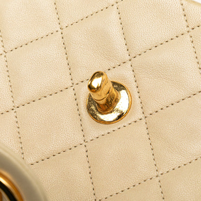 Brown Chanel Mini Square Classic Lambskin Single Flap Crossbody Bag