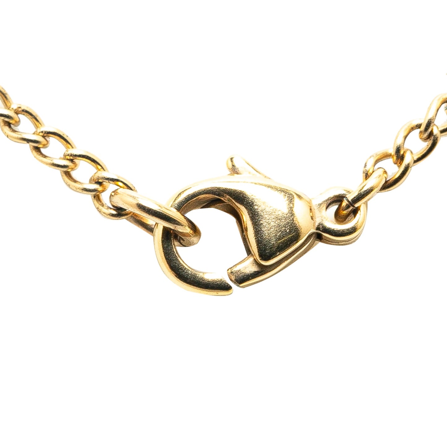 Gold Chanel Gold Plated CC Mushroom Pendant Necklace