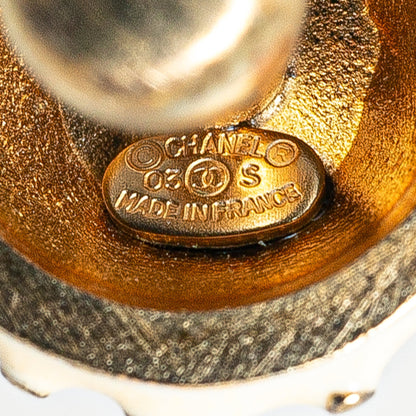 Gold Chanel Gold Plated CC Mushroom Pendant Necklace