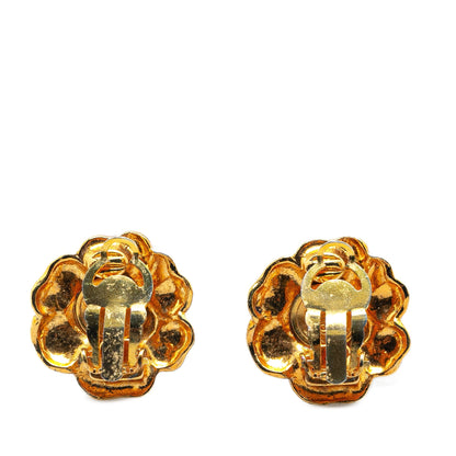 Gold Chanel Gold Plated Camellia Clip on Earrings
