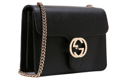 (WMNS) Gucci Leather Organ Satchel Single Shoulder Bag Black 510304-CAO0G-1000