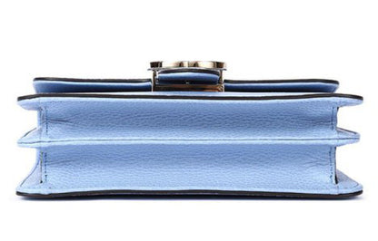 (WMNS) Gucci Silver Double G Leather Chain Shoulder Messenger Bag Small Light Blue Classic 510304-CAO0G-4503
