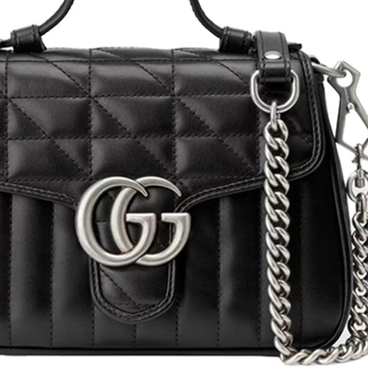 (WMNS) Gucci GG Marmont Mini Top Handle Bag 'Black' 583571-UM8AN-1000