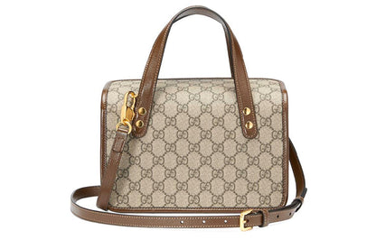 (WMNS) Gucci Canvas Horsebit 1955 Old Flower Logo Single-Shoulder Bag Mini Brown 645453-92TCG-8563