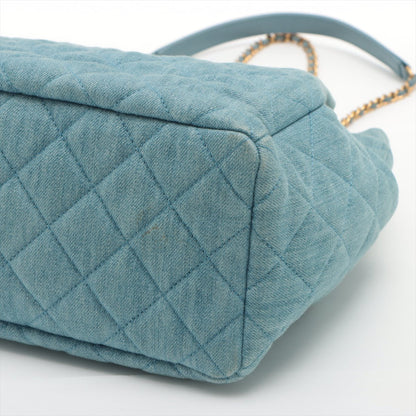 Chanel Matelasse Light Blue Denim Drawstring Bag