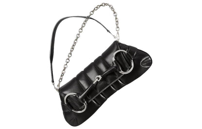 (WMNS) Gucci Horsebit Chain Medium Shoulder Bag 'Black' 764255-AACU1-1000