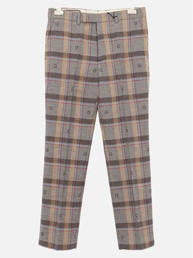 Gucci Check Wool Straight Pants