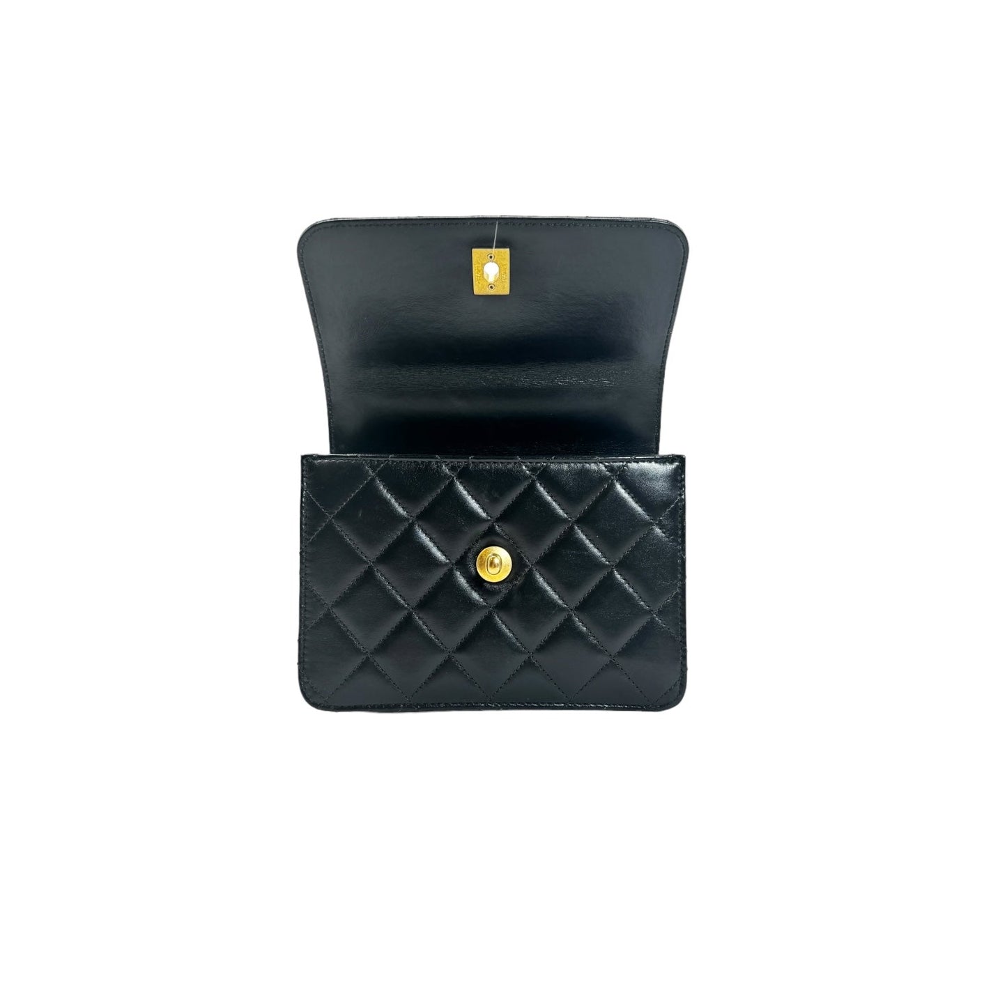 Chanel Woven Top Handle CC Rectangular Black Flap Bag