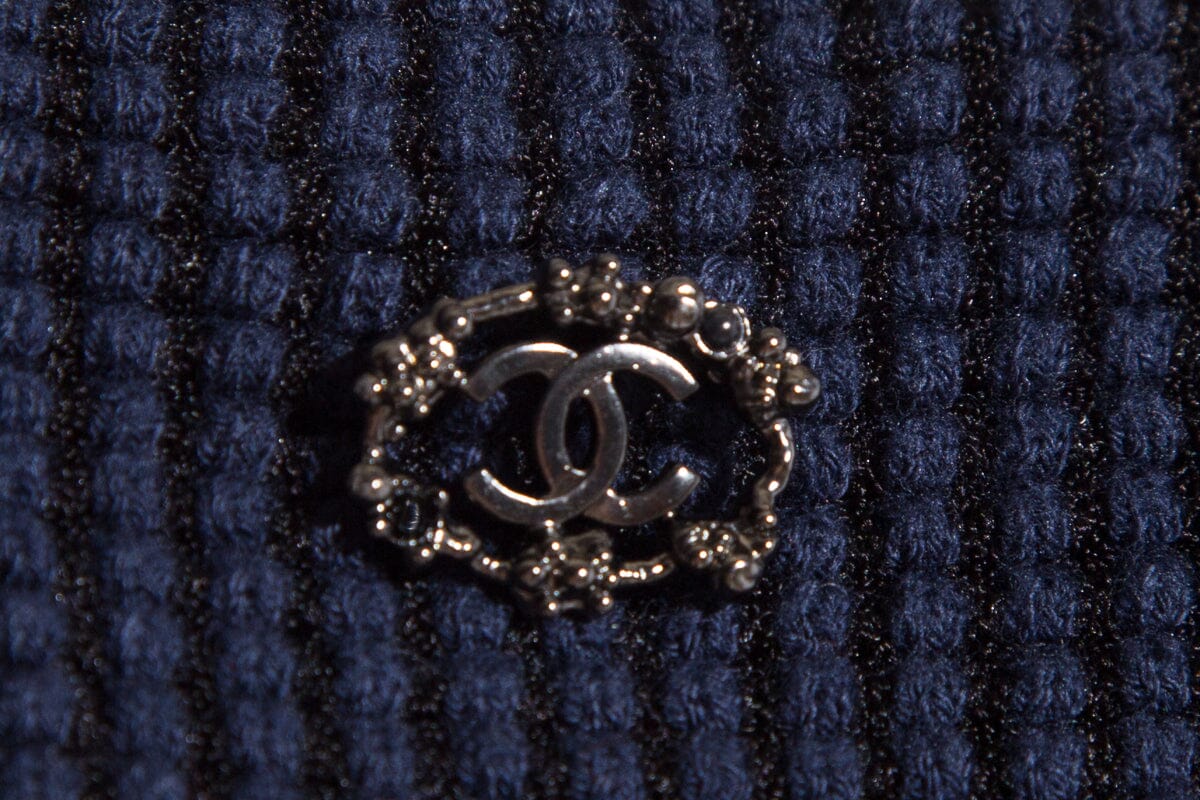 Chanel Navy & Black Lace Top SZ 42
