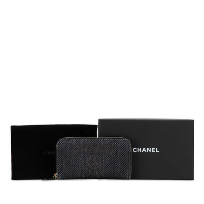 Chanel Canvas Leather Small Round Zipper Wallet A81973