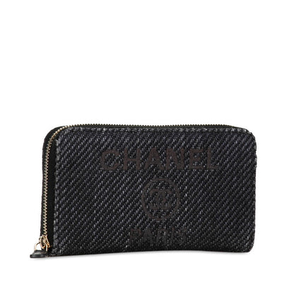 Chanel Canvas Leather Small Round Zipper Wallet A81973