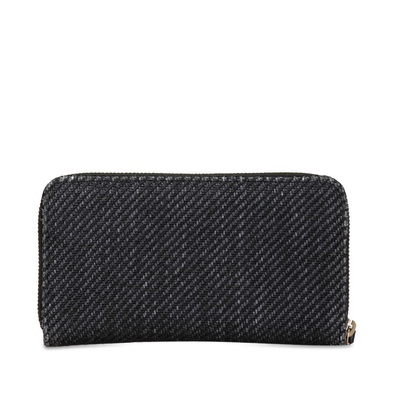 Chanel Canvas Leather Small Round Zipper Wallet A81973