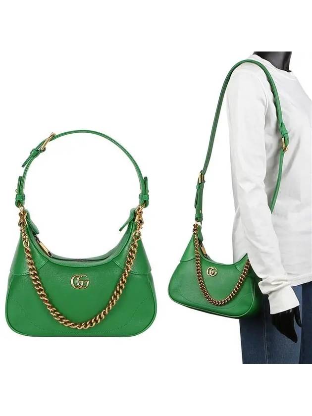 Gucci Aphrodite Small Logo Chain Shoulder Bag Green