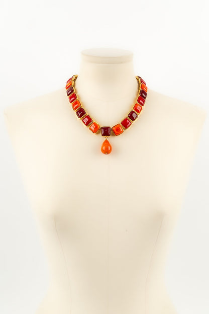 Collier en pte de verre Chanel 1990s