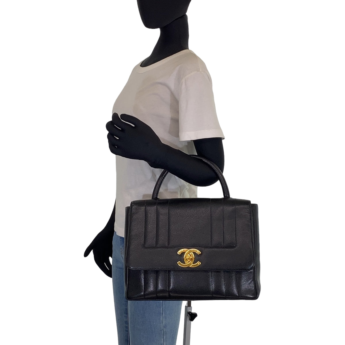 Chanel Vintage Caviar Mademoiselle Handbag Black